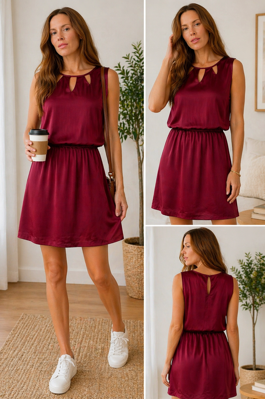 Vintage Red silk dress