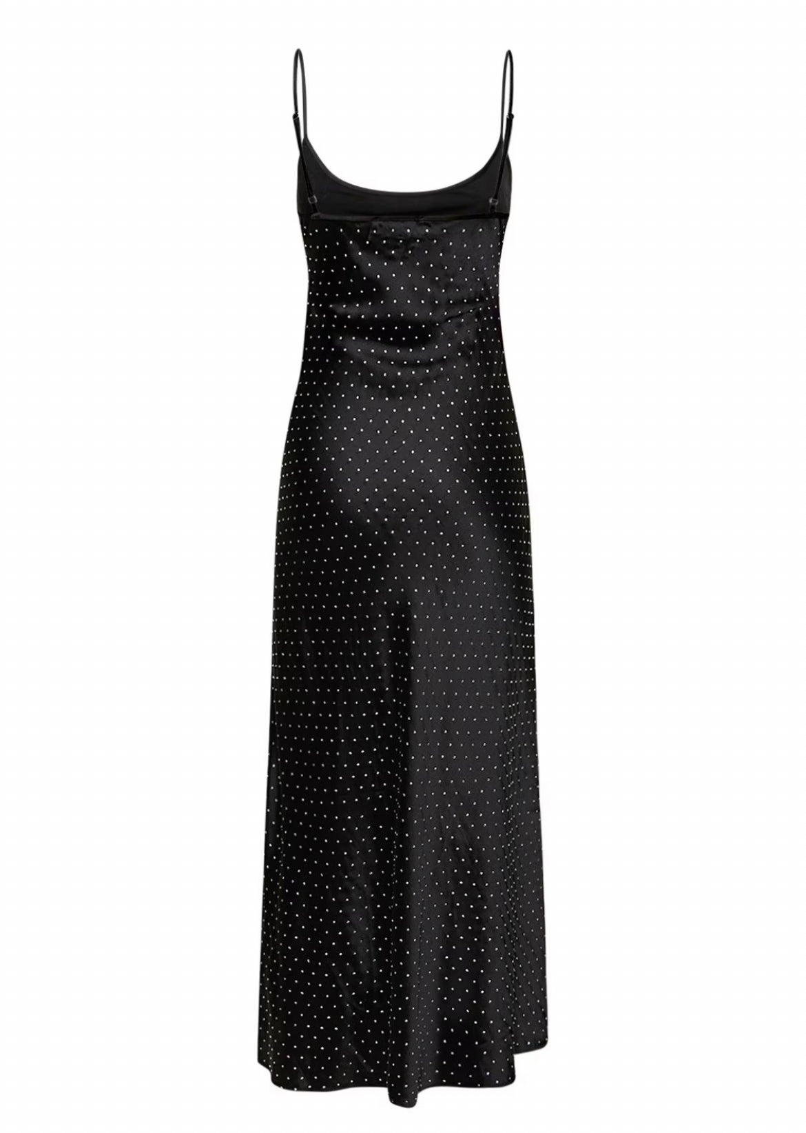 Embellished Satin Midi Dress