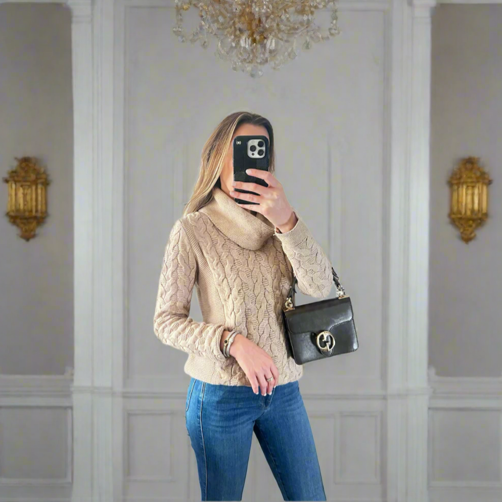 Calvin Klein Cable Knit Cowl Neck Sweater