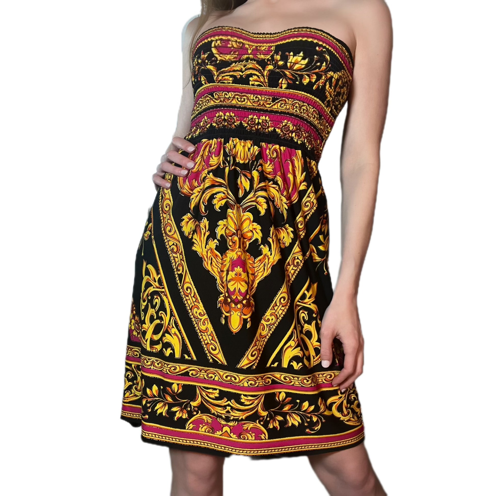 Vintage Scarf Print Dress Versace 