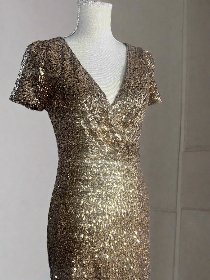 Gold Party Cocktail Dress Size Medium