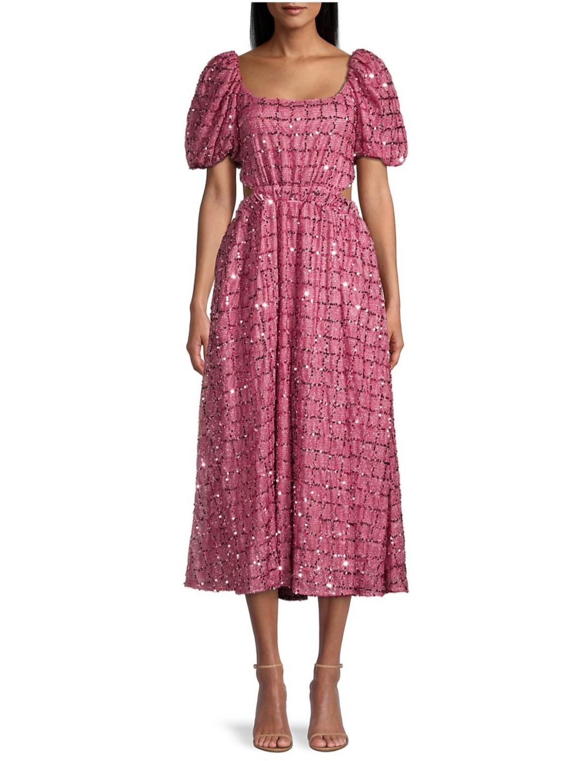 Elliatt Aubree Puff Sleeve Midi Dress