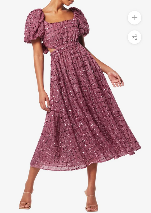 Elliatt Aubree Puff Sleeve Midi Dress