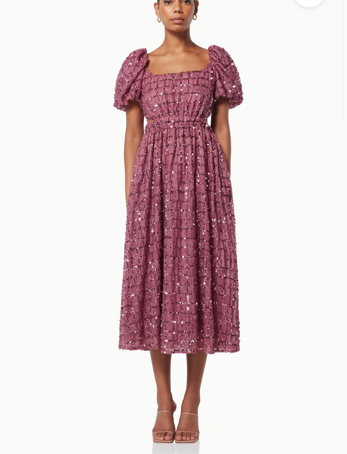 Elliatt Aubree Puff Sleeve Midi Dress
