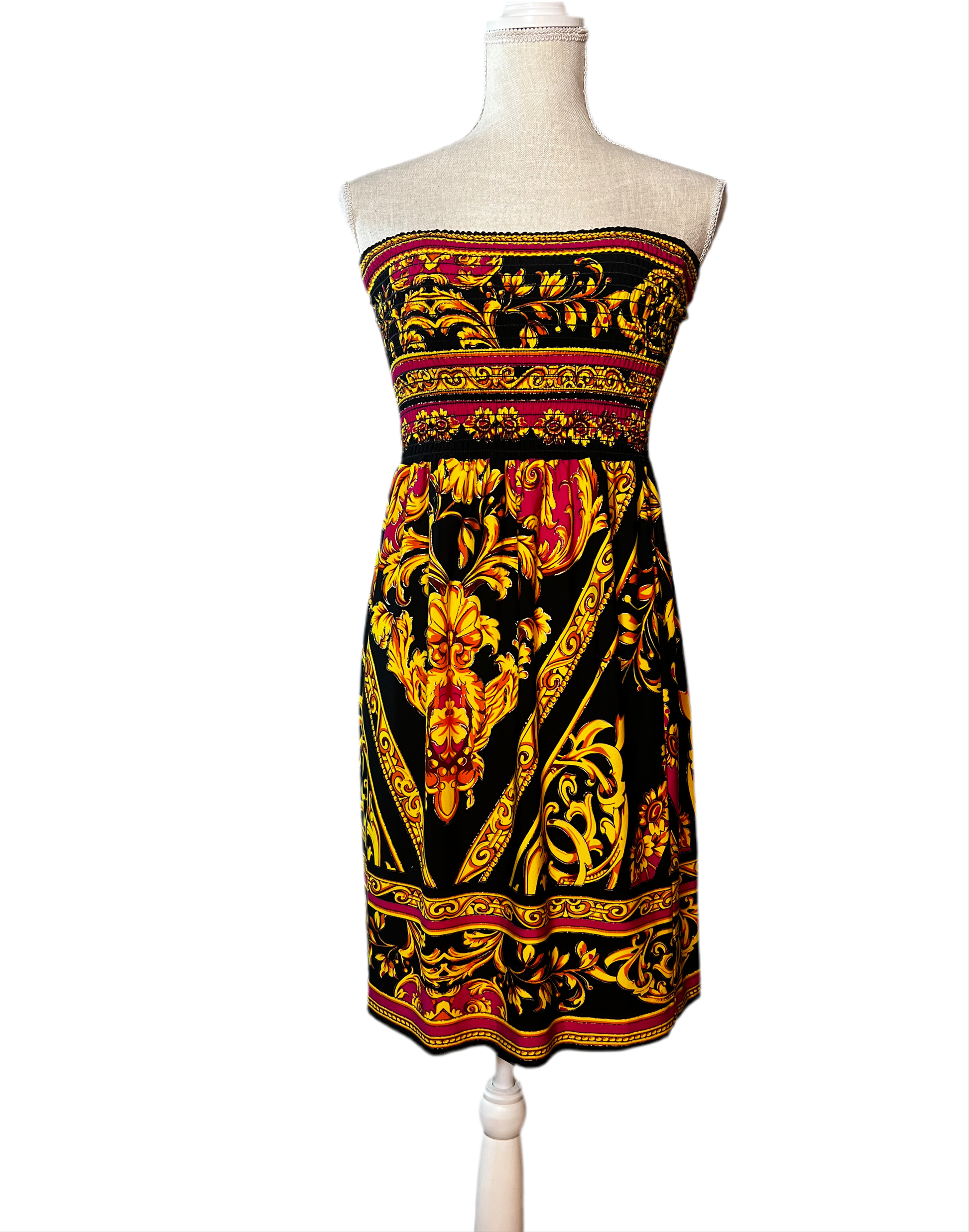 Vintage Cache Scarf Print Dress