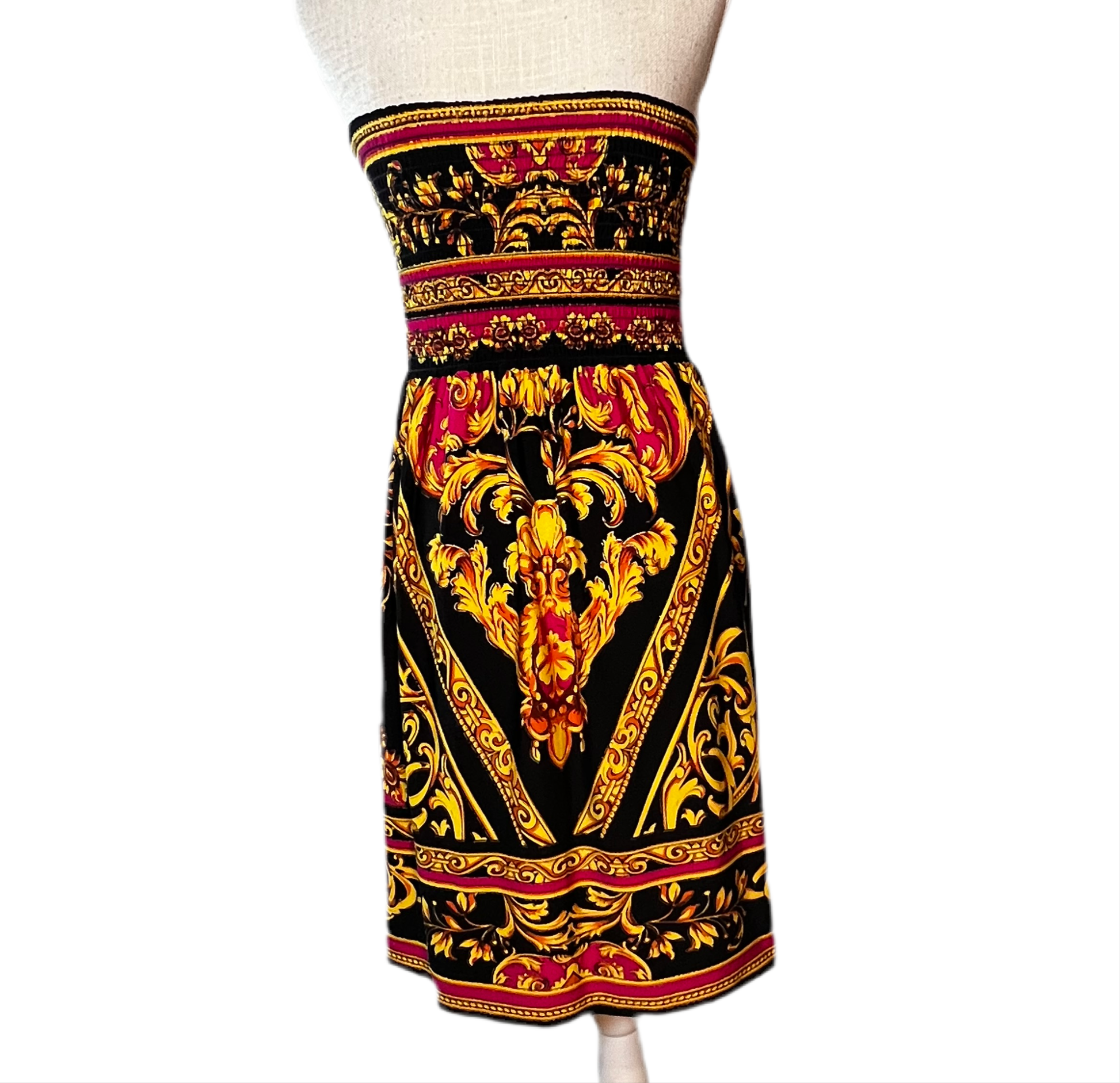 Vintage Cache Scarf Print Dress