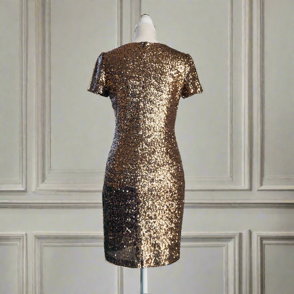 Gold Party Cocktail Dress Size Medium