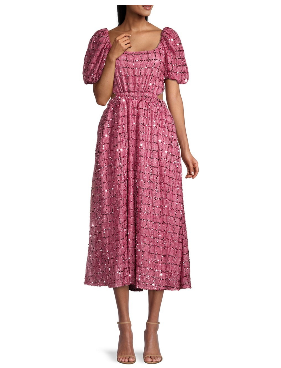 Elliatt Aubree Puff Sleeve Midi Dress