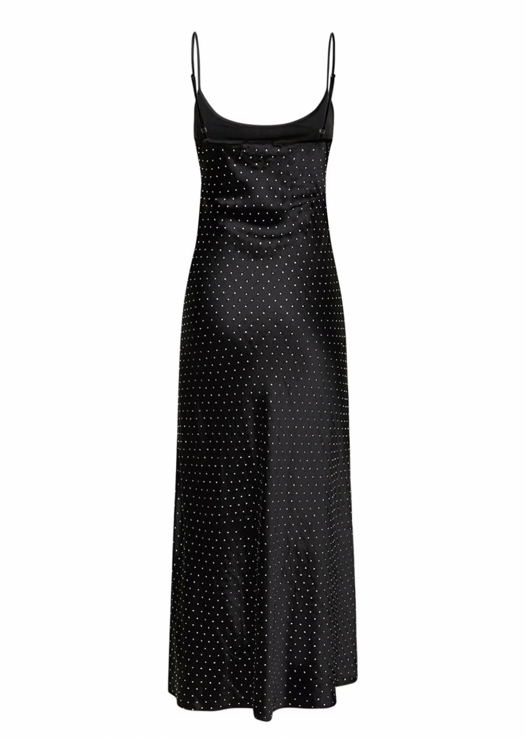 Embellished Satin Midi Dress